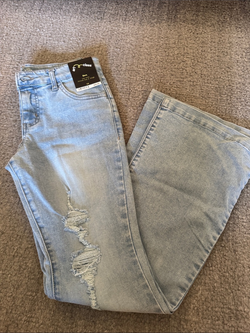 art class Light Blue Distressed Wide Leg Jeans